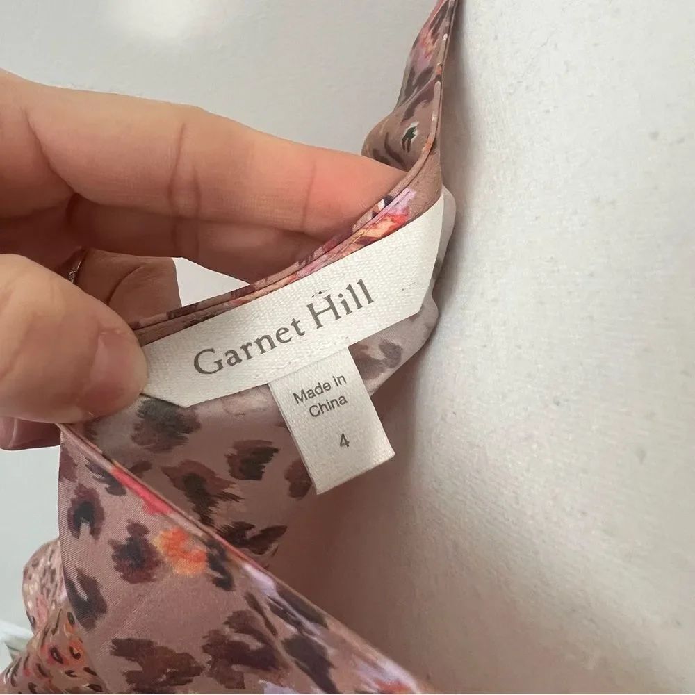 Garnet Hill %100 Silk Cami Top Size 4 Pink Preppy Feminine - Picture 5 of 7